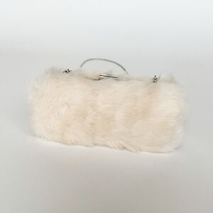 Blush faux fur purse